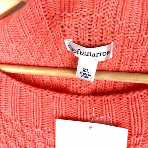 Croft and Barrow Coral Knit Sweater New XL - Picture 6 of 9